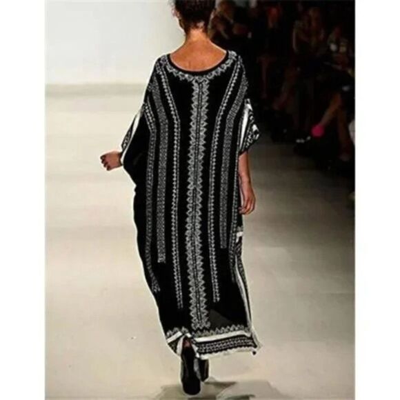 New Women's Long Maxi Cover Up Beach Black - Picture 4 of 6